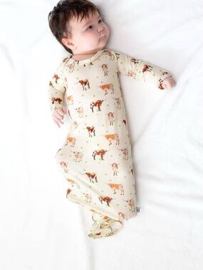Goosies Longhorn Bamboo Knotted Infant Gown